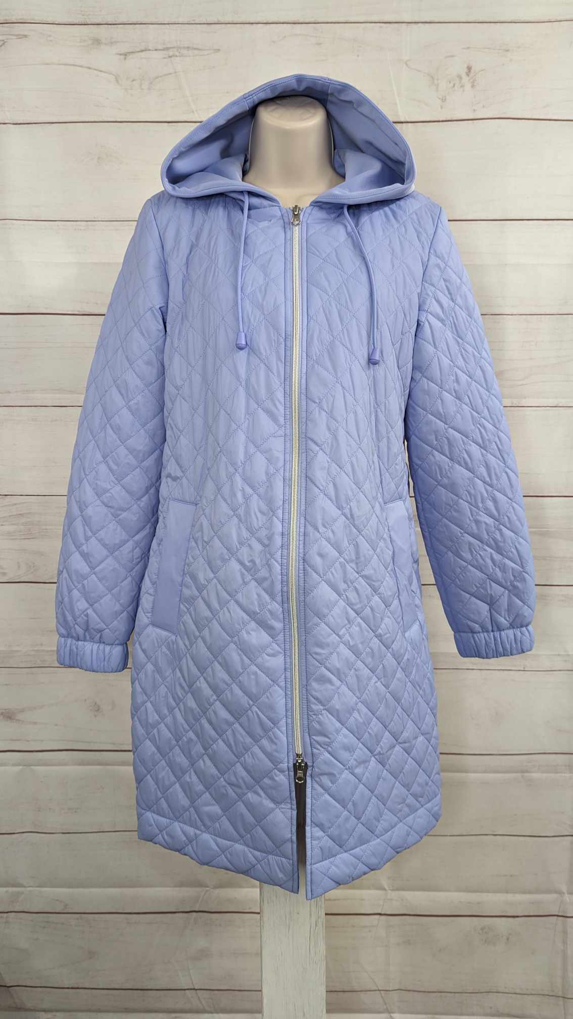 XSMALL LAVENDAR A586709 Nuage Zip Front Quilted Jacket with Knit Hood