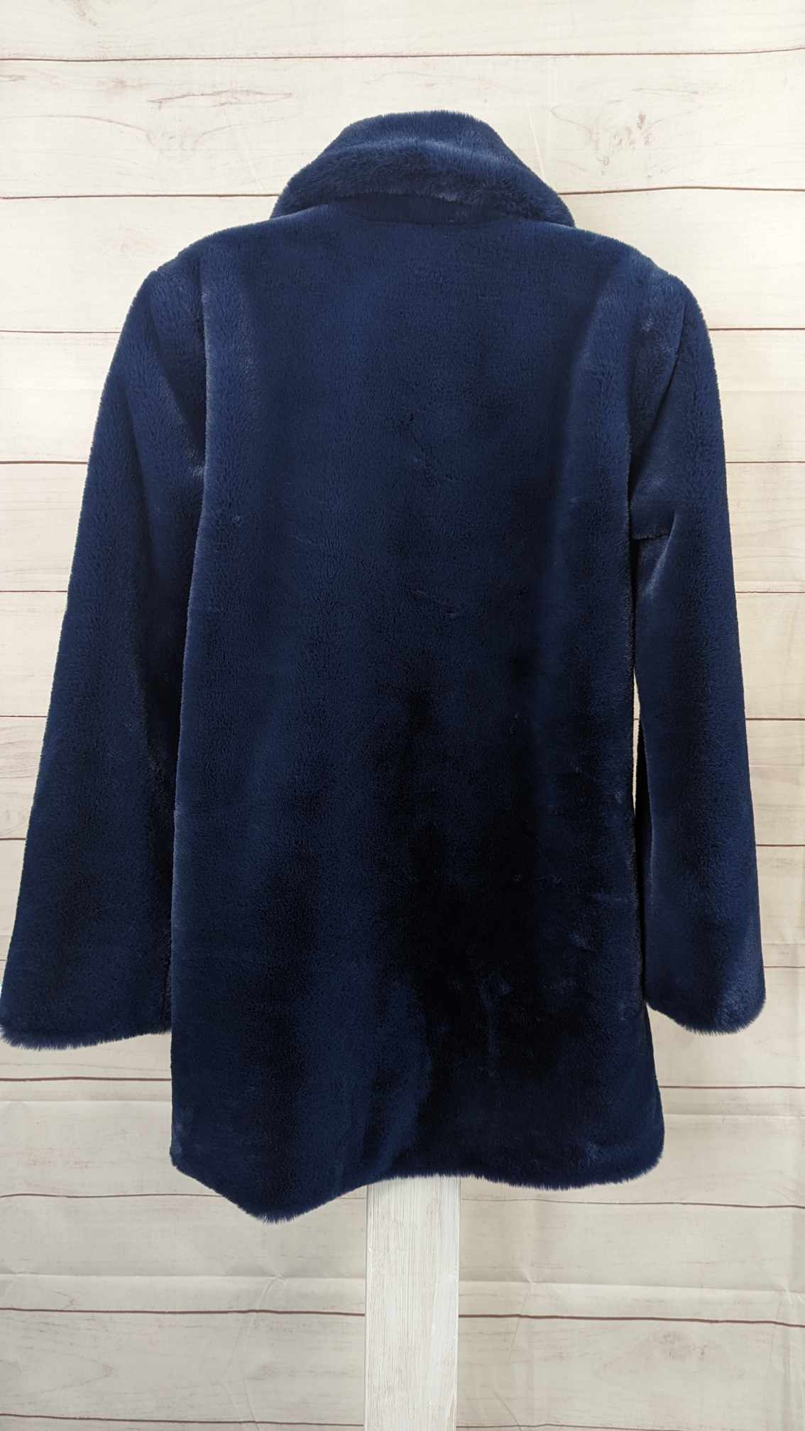 XSMALL INDIGO A625247 Dennis Basso 30th Anniversary Faux Fur Coat