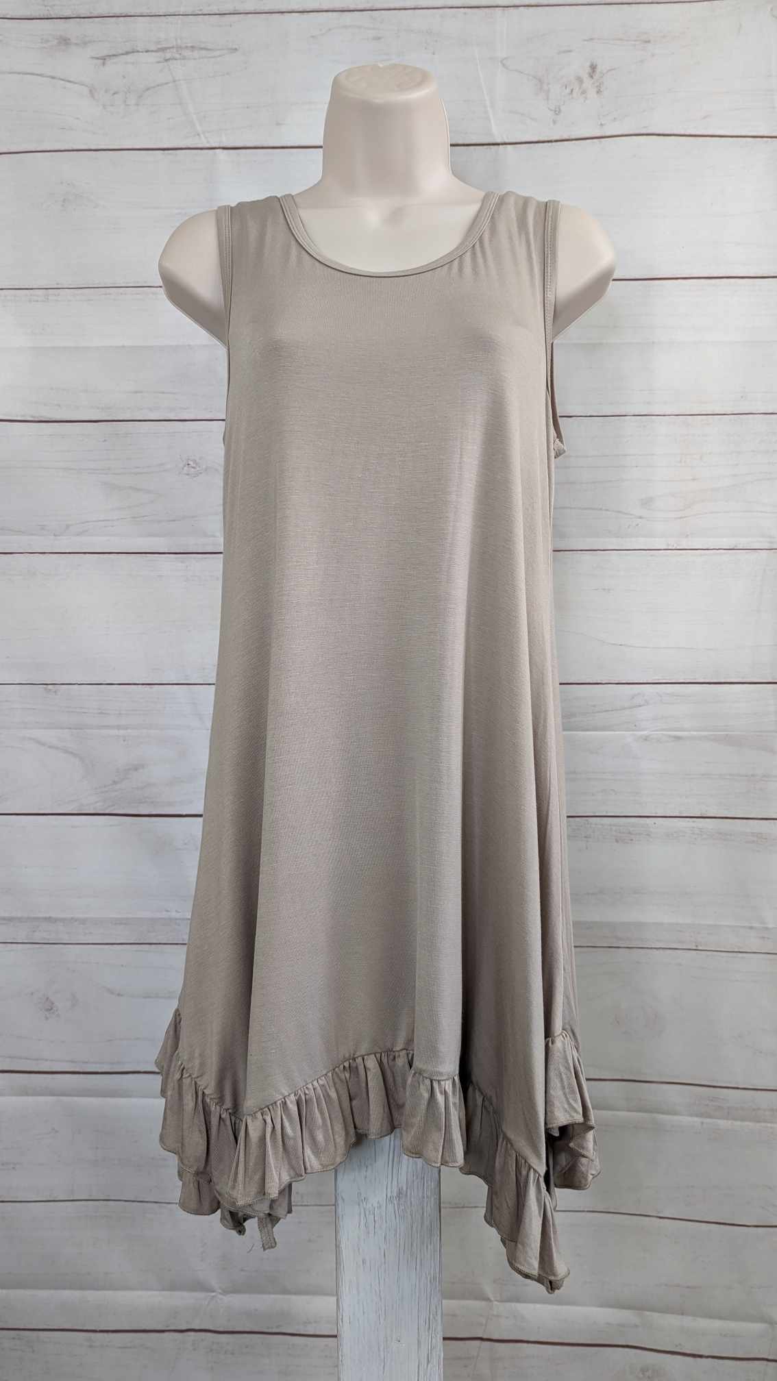 XXSMALL COBBLESTONE A381218 LOGO Layers by Lori Goldstein Knit Tank w/ Ruffle Hem