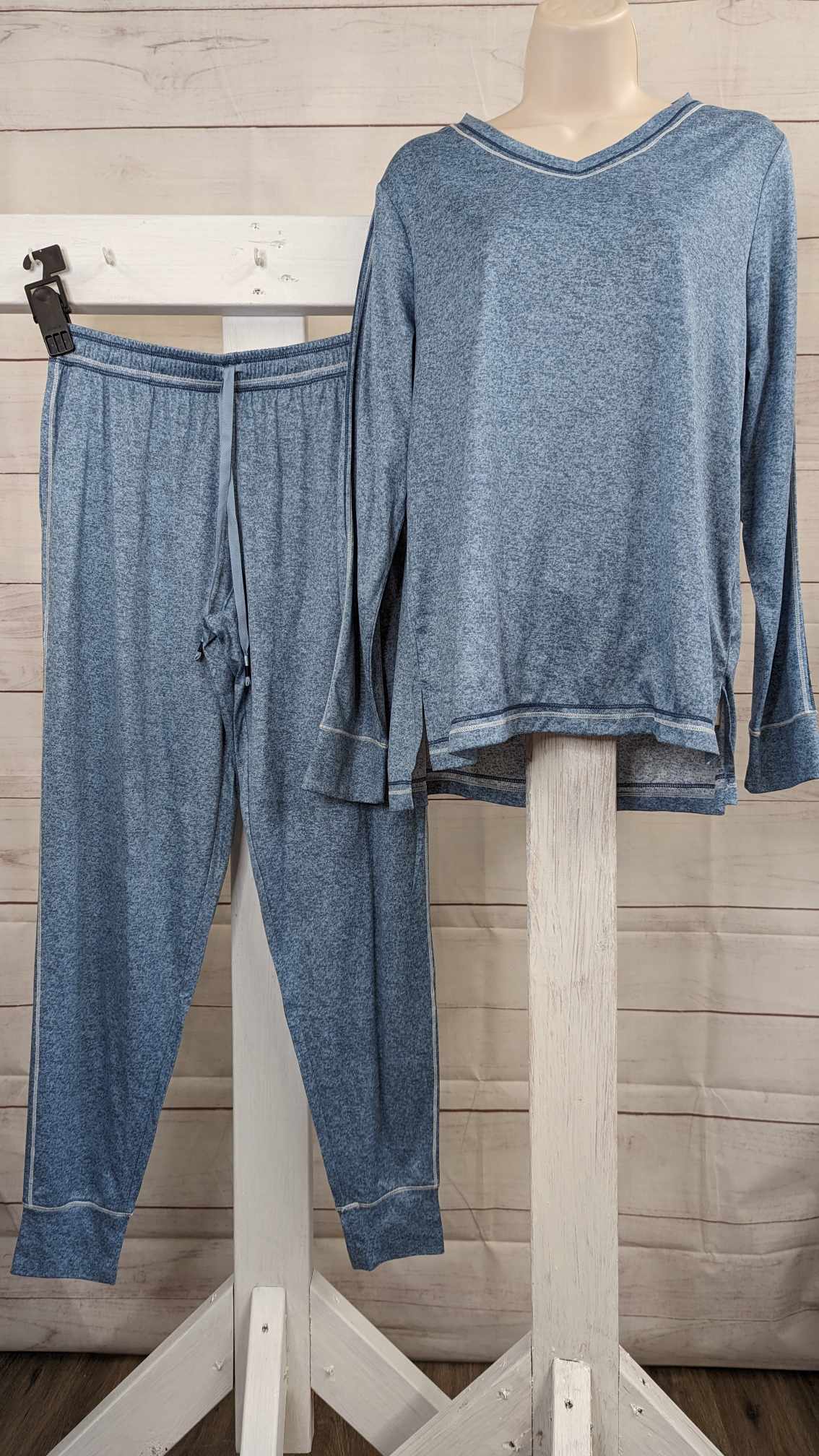 XLARGE CLOUD BLUE A516684 Cuddl Duds Regular Sound Sleep Pajama Set with Stitch Detail