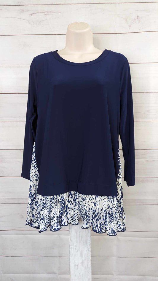 XSMALL NAVY A627427 Attitudes by Renee Knit Top With Pleated Godet Peplum