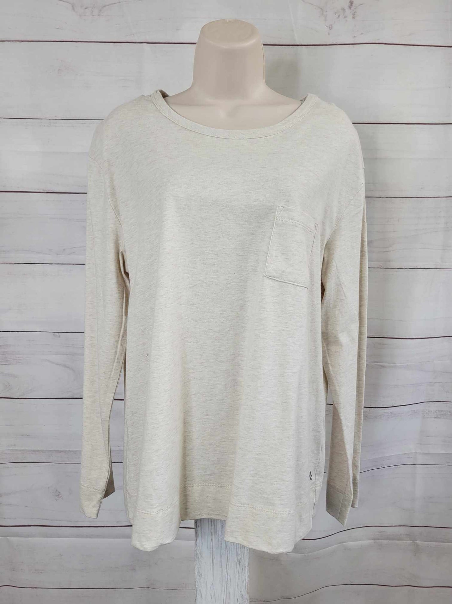 SMALL OATMEAL HEATHER A522292 Koolaburra by UGG Essentials Cotton Long Sleeve Tee