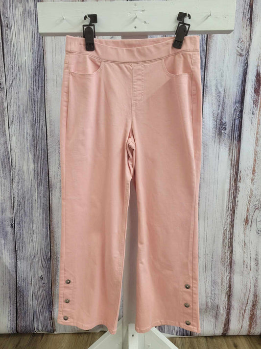 10P PINK A473494 Isaac Mizrahi Live! Petite True Denim Wide Leg Jeans