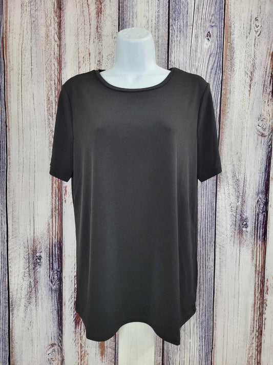 MEDIUM BLACK A574033 Susan Graver Modern Essentials Liquid Knit T-Shirt