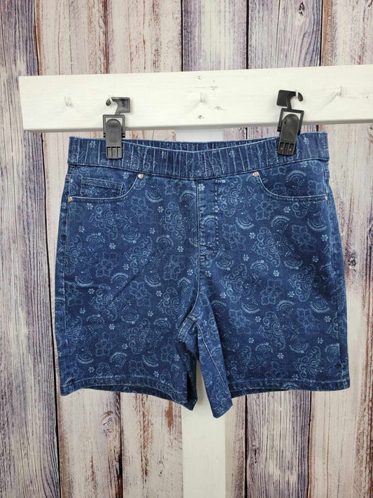 14R BANDANA A598267 Isaac Mizrahi Live! Regular Bandana Print True Denim Walking Shorts