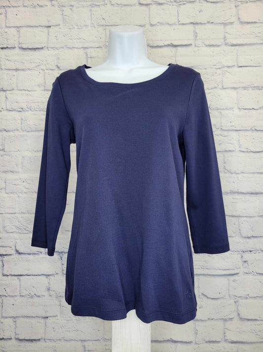 XXSMALL DK NAVY A454848 Isaac Mizrahi Live! Pima Cotton 3/4 sleeve T-Shirt