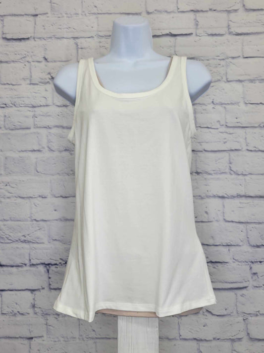 XXSMALL WHITE A603958 Candace Cameron Bure Scoop Neck Jersey Knit Tank Top