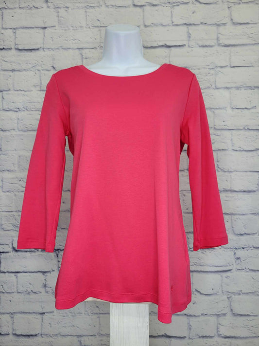 XXSMALL ROSE A454848 Isaac Mizrahi Live! Pima Cotton 3/4 sleeve T-Shirt