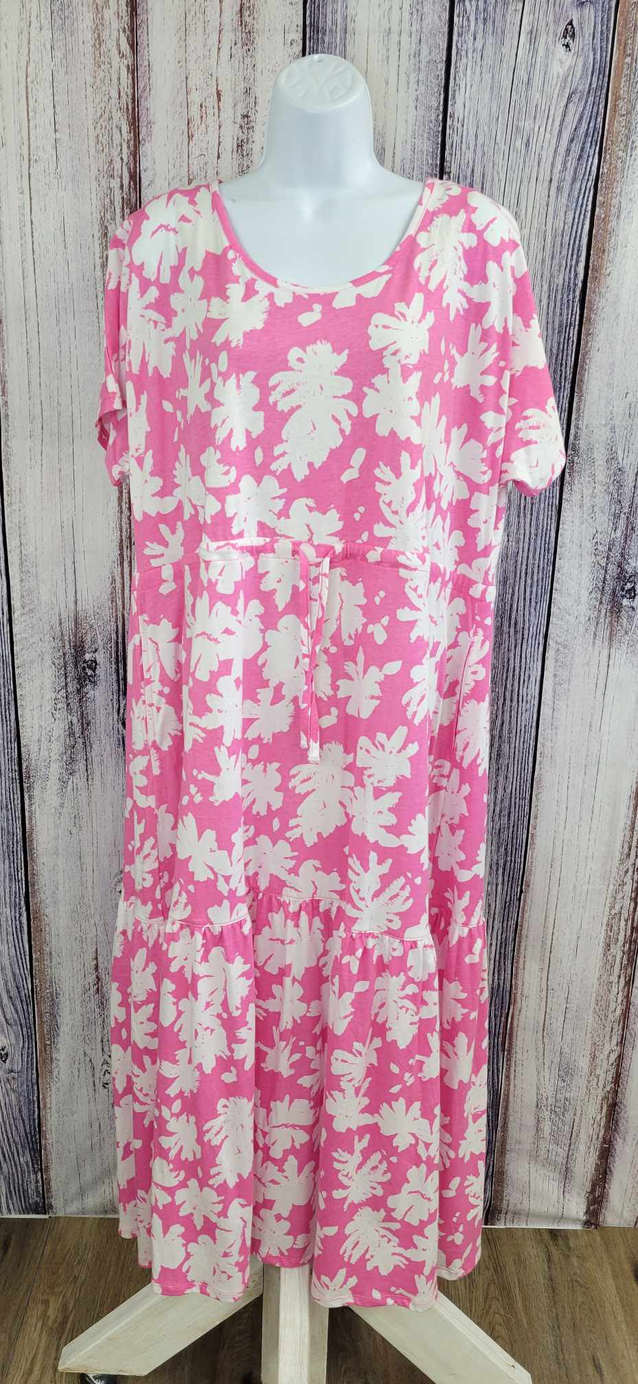 LARGE PEONY A392414 Stan Herman Happy Days 100% Cotton Regular Length Tiered Dress