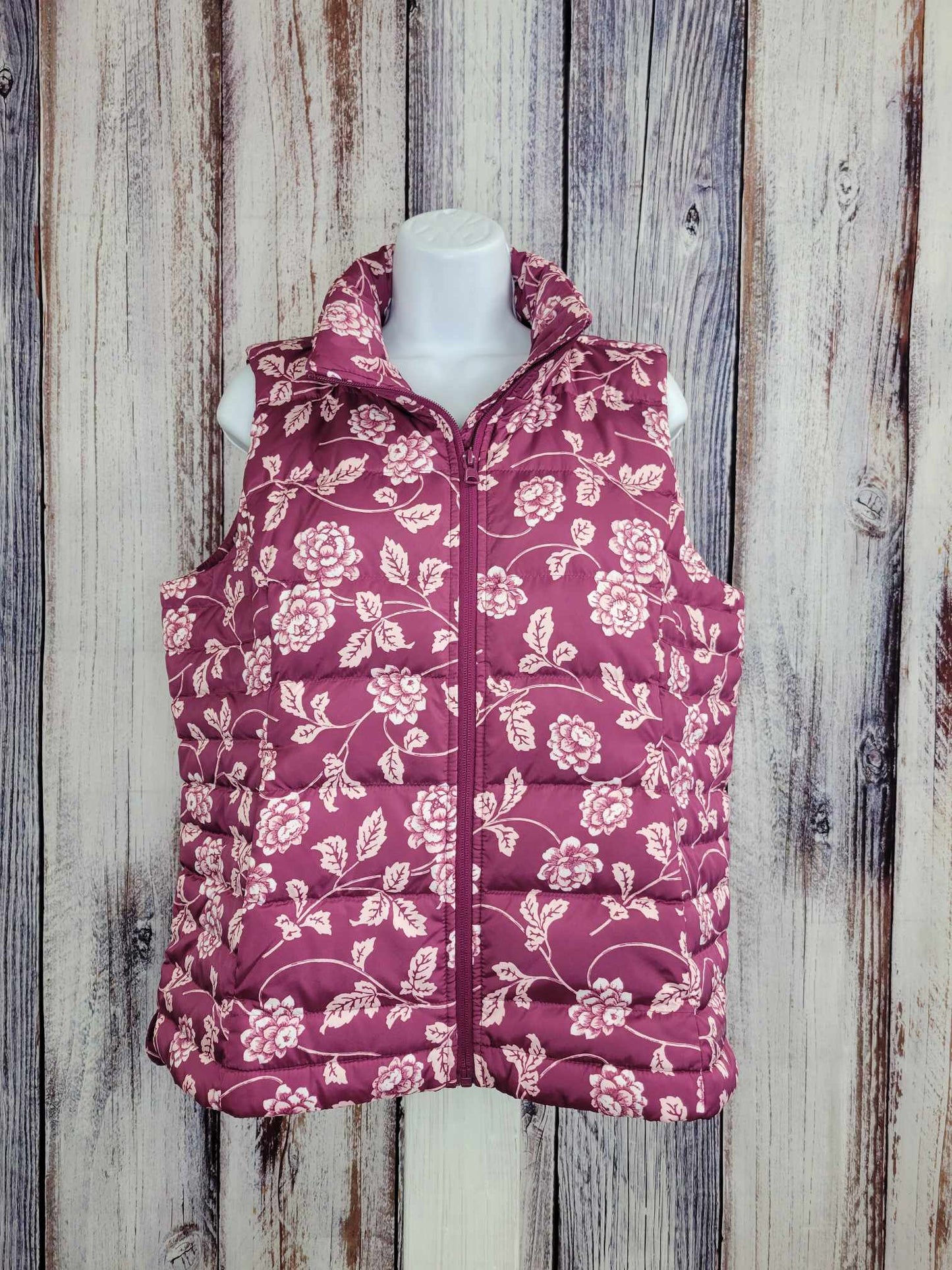 MEDIUM FLORAL A523185 Lands' End Petite Down Puffer Vest