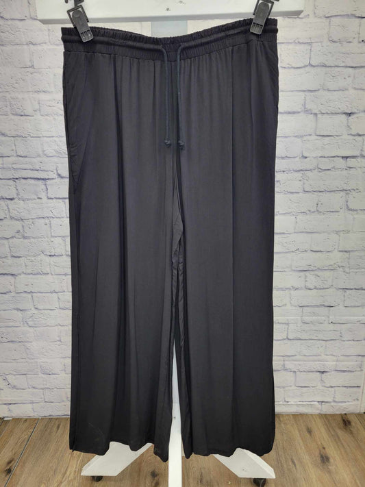 XLARGE BLACK A596123 Peace Love World Regular Wide-Leg Woven Pants
