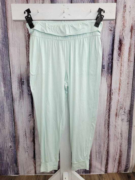 LARGE SEAFOAM A469368 Denim & Co. Comfort Zone Jersey Foldover Waist Joggers