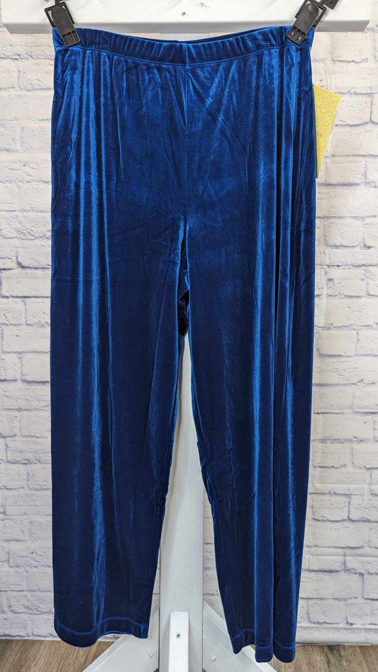 XLARGE INDIGO A21061 Susan Graver Stretch Velvet Pull-on Regular Pants