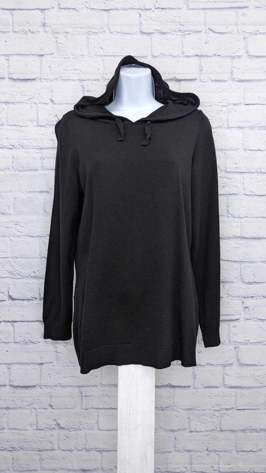 XXSMALL BLACK A459394 Belle by Kim Gravel BeLuxe Sweater Knit Pullover Hoodie