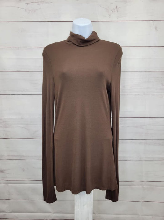 MEDIUM CHOCOLATE A608646 Studio Park x Courtney Khondabi Long Sleeve Knit Top