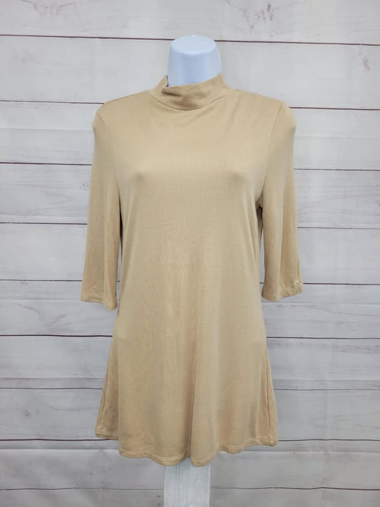MEDIUM CAMEL A608646 Studio Park x Courtney Khondabi Elbow Sleeve Knit Top