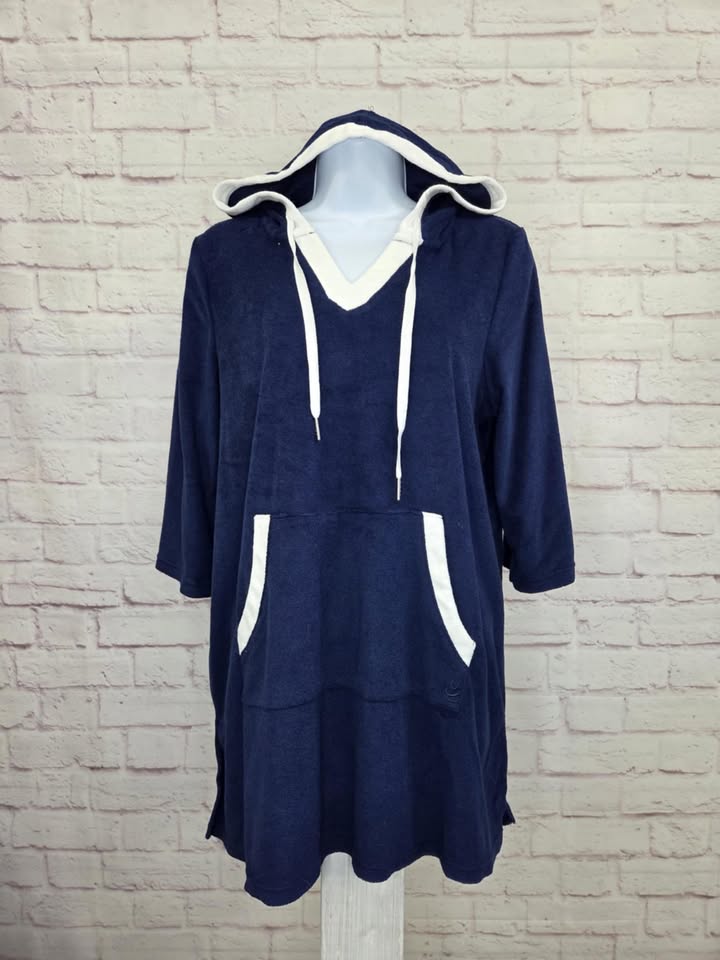 SMALL NAVY A483349 Cuddl Duds Sun Terry Hooded Tunic