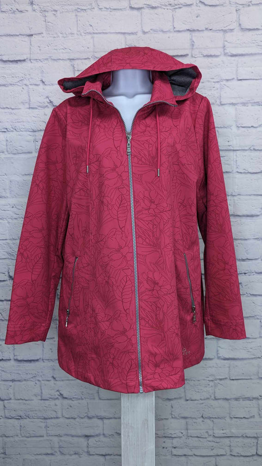 XSMALL PINK A392066 Nuage Bonded Printed Jacket with Removable Hood