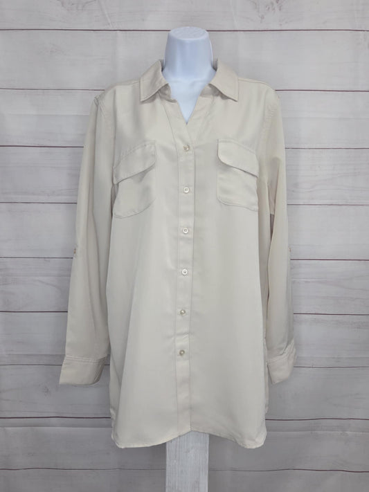LARGE STONE A702869 Denim & Co. Essentials Original Button Front Utility Tunic
