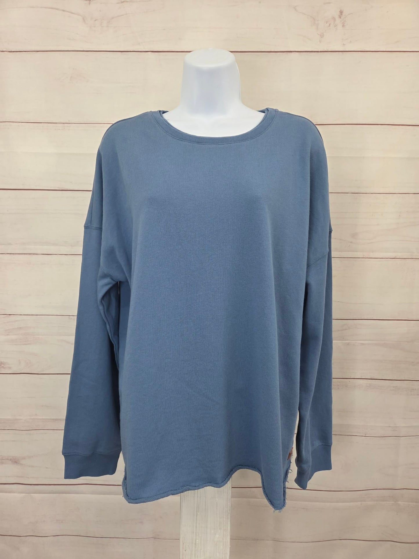 MEDIUM CHAMBRAY A704109 Peace Love World French Terry Crew Neck Pullover