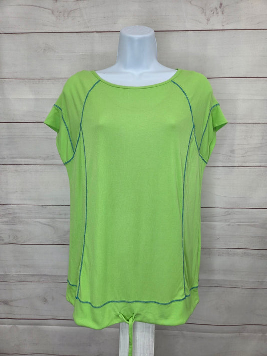 MEDIUM LIME A639642 Belle Body by Kim Gravel Raglan Drawstring Waist Top