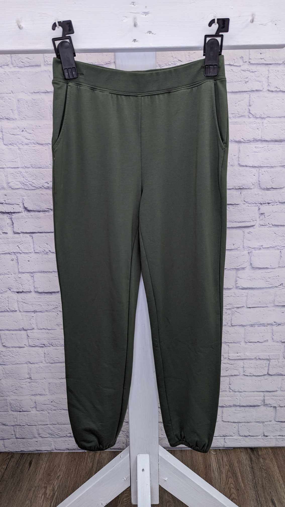 XXSMALL GREEN A399564 Denim & Co. Active Regular French Terry Jogger Pants