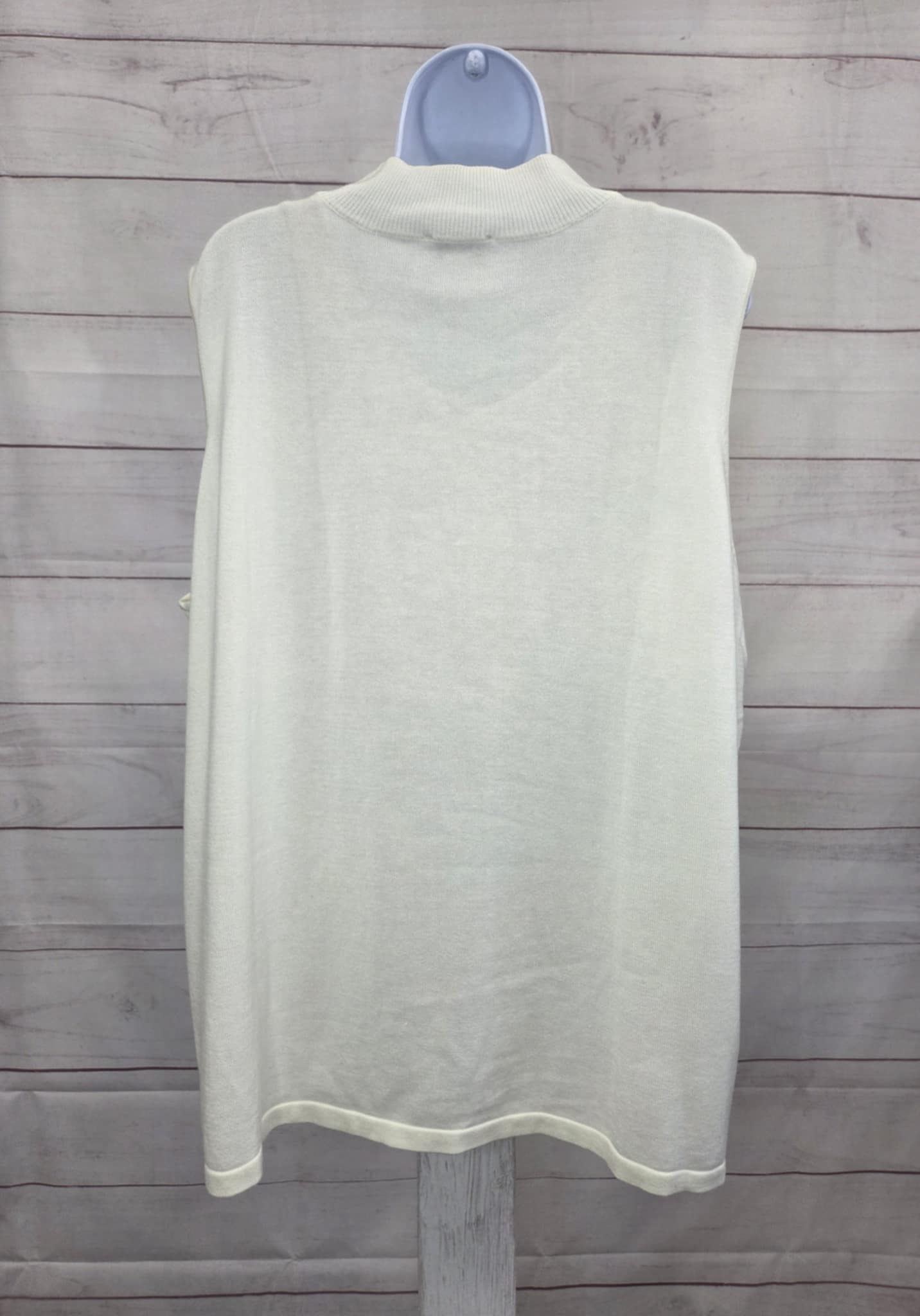 2X IVORY A702864 Joan Rivers Wardrobe Builders Mock Neck Sleeveless Swtr