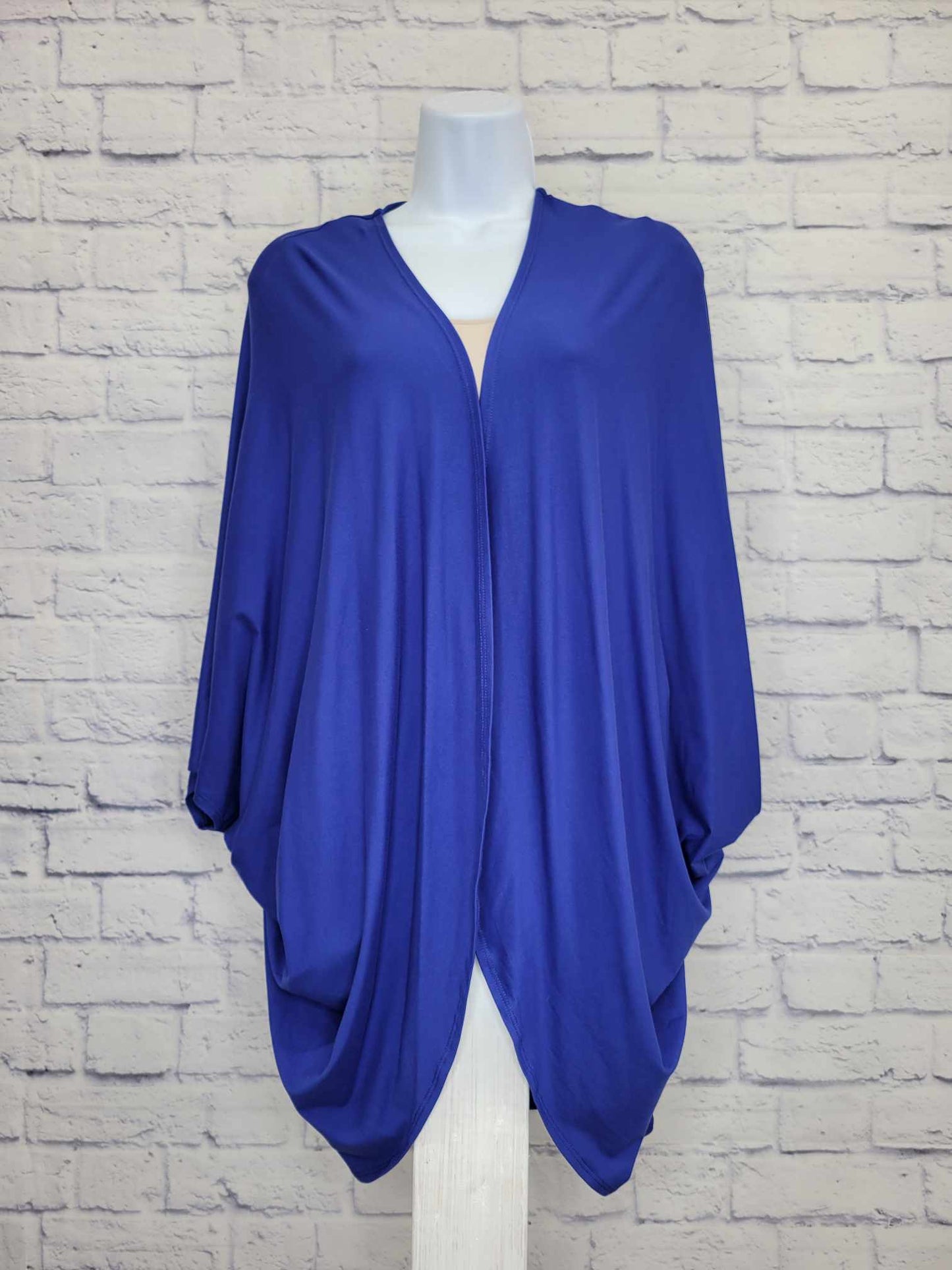 SMALL BLUE A516244 Attitudes by Renee Yummy Jersey Cocoon Batwing Wrap