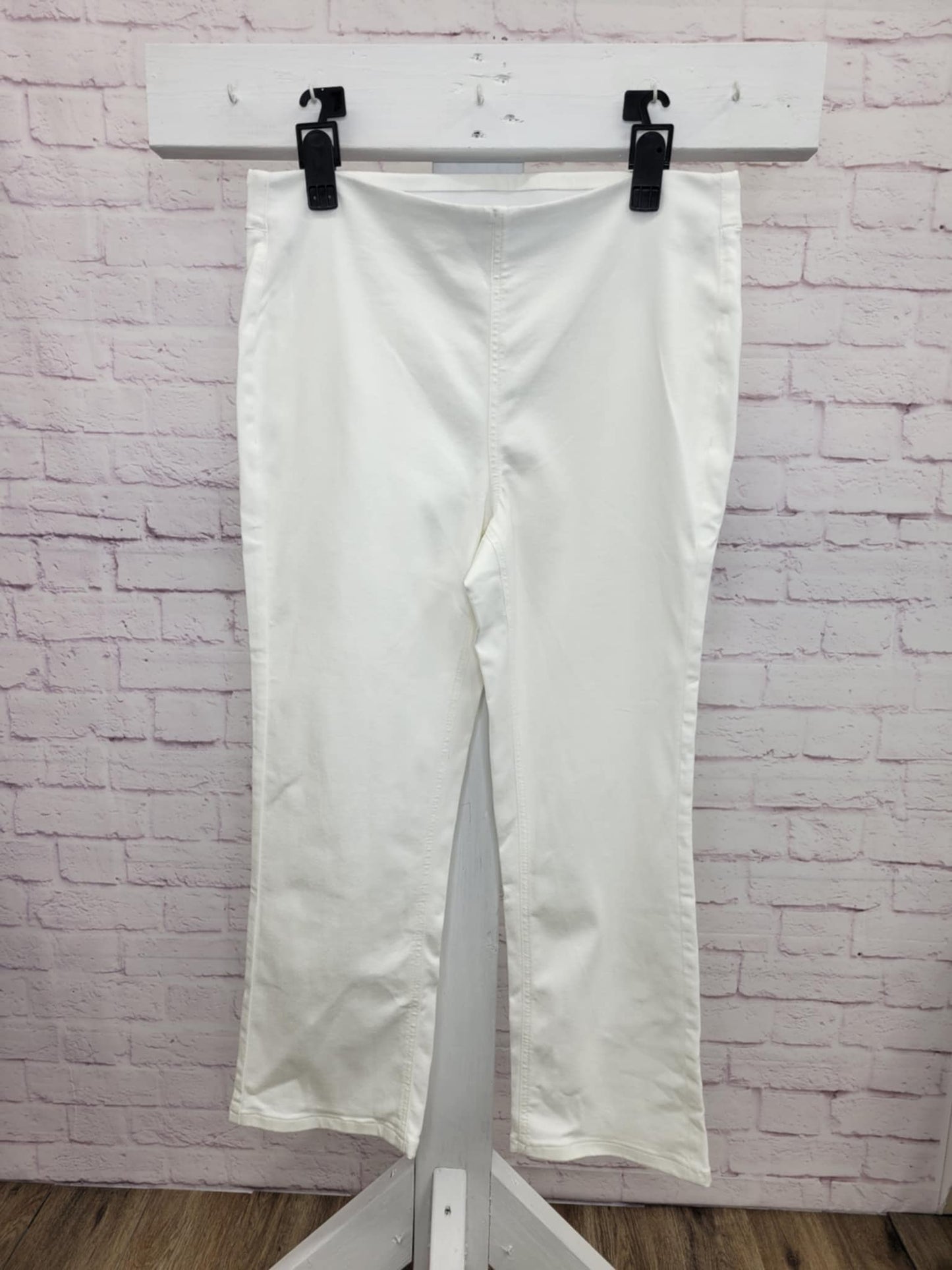 14T WHITE A649274 Denim & Co. Signature Tall Perfect Flex Cropped Jeans