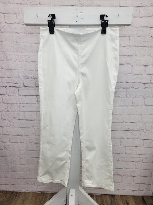 14T WHITE A649274 Denim & Co. Signature Tall Perfect Flex Cropped Jeans