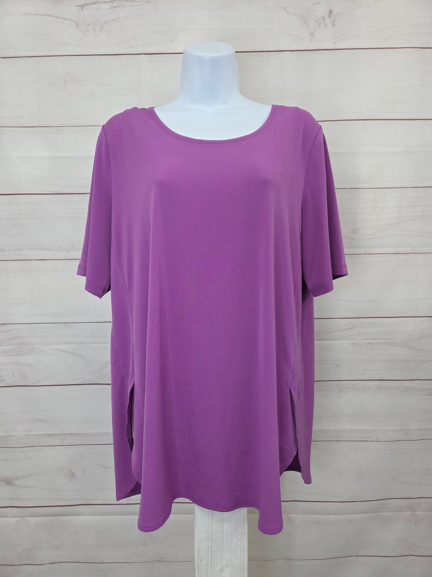 MEDIUM ORCHID A352184 Susan Graver Modern Essentials Liquid Knit Tunic