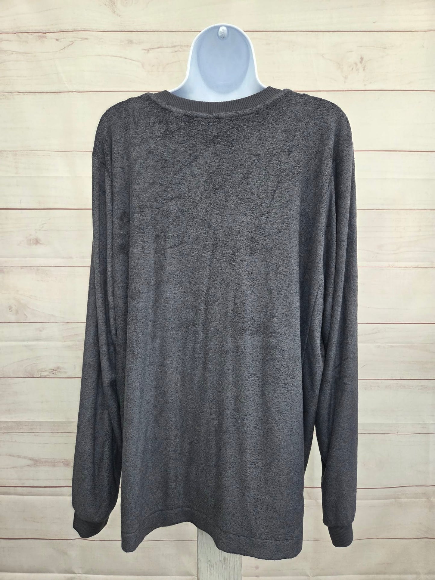 XLARGE CHARCOAL A703621 Modern Soul x Anybody Comfort Soul Knit Fleece Zip-Up wi