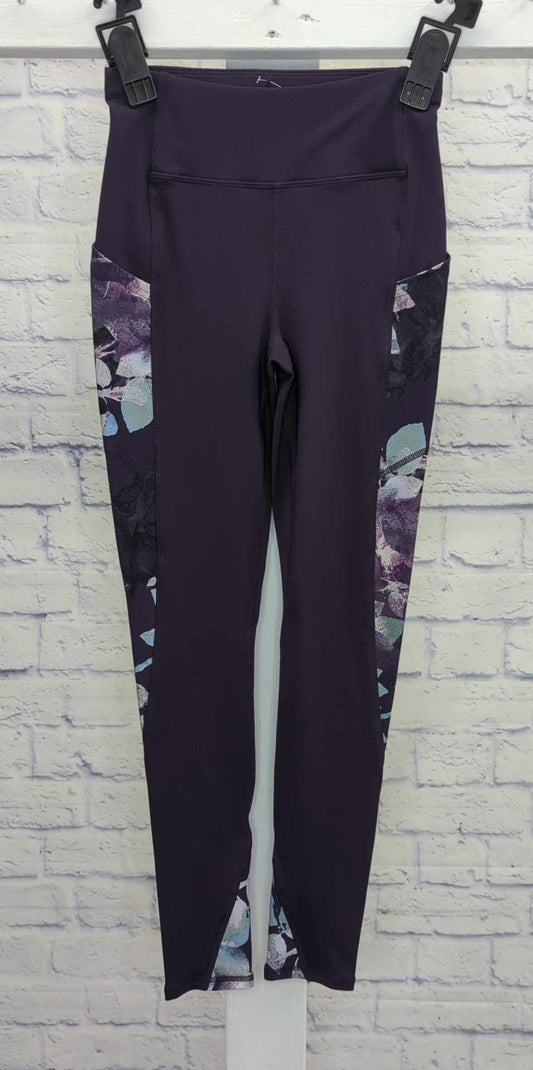 XSMALL A399772 Skechers Ink Leaf High Waist Leggings Leggings / pants PURPLE