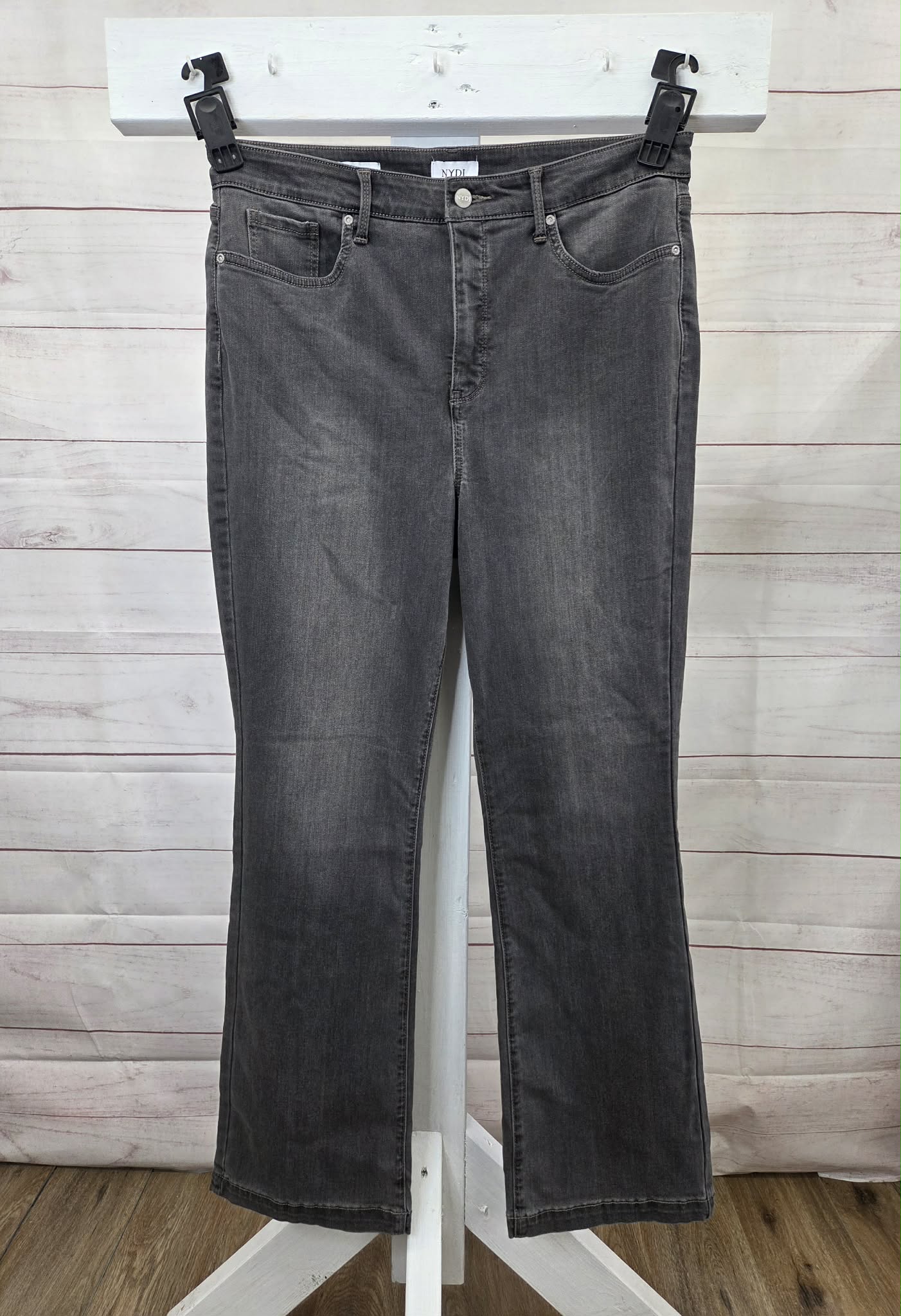 14R SILVERSTONE A704672 NYDJ Regular Sure Stretch High-Rise Barbara Bootcut Jeans - Regular