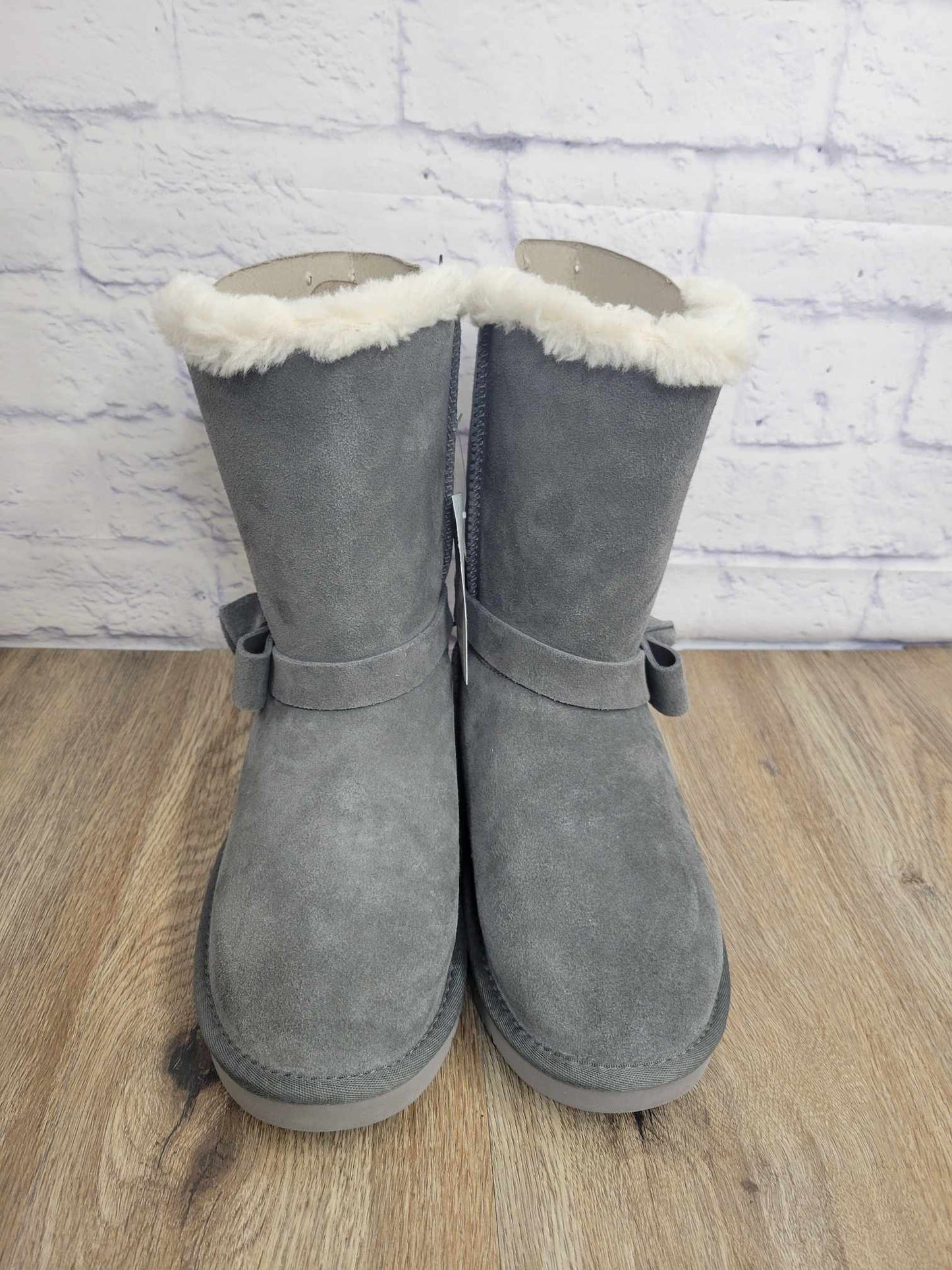 8W GREY A398686 Koolaburra by UGG Suede Bow Short Boots - Arlena