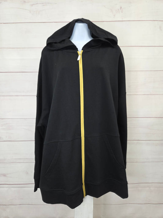 2X BLACK A711064 Belle by Kim Gravel French Terry Golden Zip Hoodie