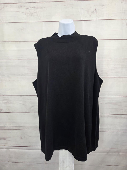 2X BLACK A702864 Joan Rivers Wardrobe Builders Mock Neck Sleeveless Swtr