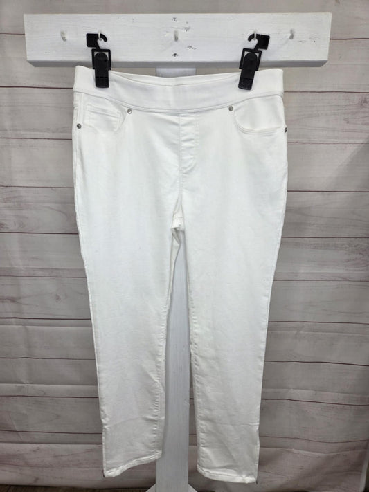 16P A370627 Martha Stewart Petite Knit Denim Ankle Jeans w/ Zipper Detail