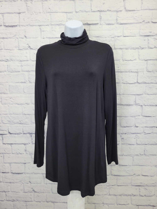 XXSMALL BLACK A388525 Belle by Kim Gravel Modal Spandex Ruched Turtleneck