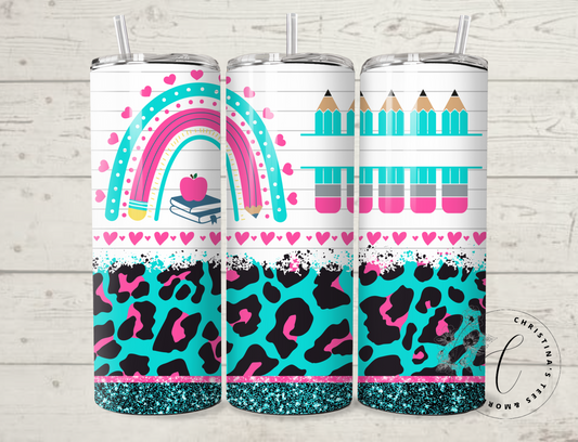 Teacher (Blue & Pink Leopard) - Personalized