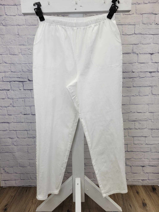 1XT WHITE A380917 Denim & Co. Original Waist Stretch Tall Side Pocket Pants - Core