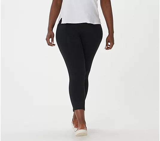 SMALL BLACK A394800 LOGO Layers by Lori Goldstein Regular Cropped Leggings