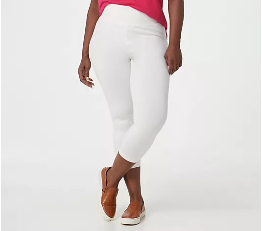 ALABASTER A394800 LOGO Layers by Lori Goldstein Regular Cropped Leggings (MULTIPLE SIZES AVAILABLE)