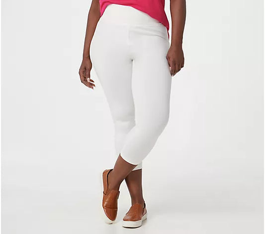 LARGE ALABASTER A394800 LOGO Layers by Lori Goldstein Regular Cropped Leggings