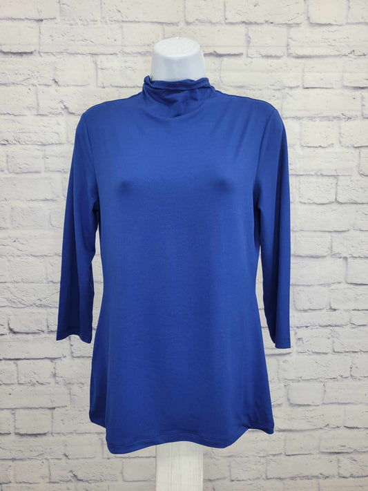 XXSMALL BLUE A553632 Attitudes by Renee Yummy Jersey Mock Neck Top