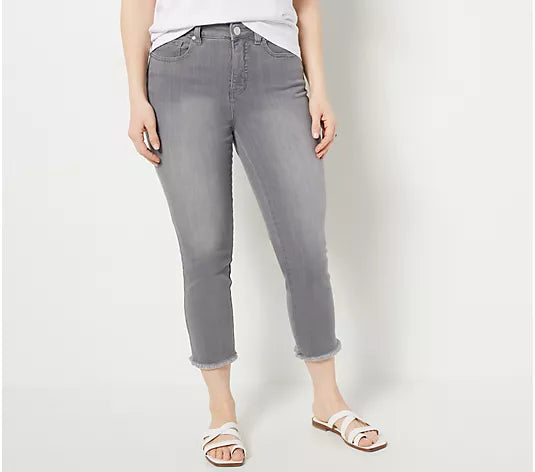 GREY WASH A475531 Belle by Kim Gravel Regular Primabelle Crop Jeans (MULTIPE SIZES AVAILABLE)