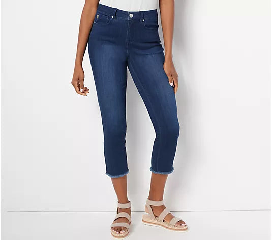 DARK INDIGO A475531 Belle by Kim Gravel Regular Primabelle Crop Jeans (MULTIPE SIZES AVAILABLE)