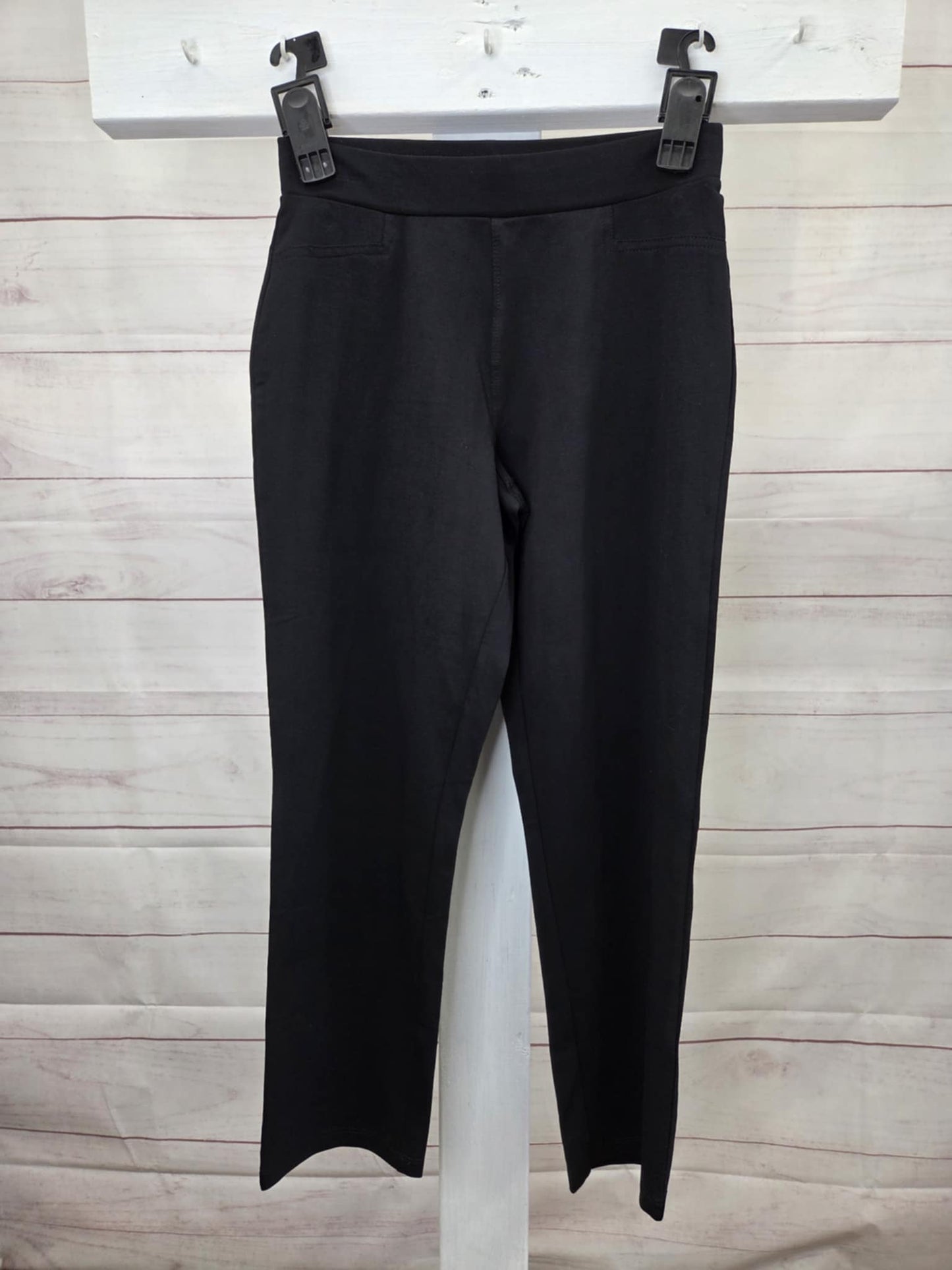 XXSMALL PET BLACK A454586 Susan Graver Weekend Petite Premium Stretch Slim Leg Pant