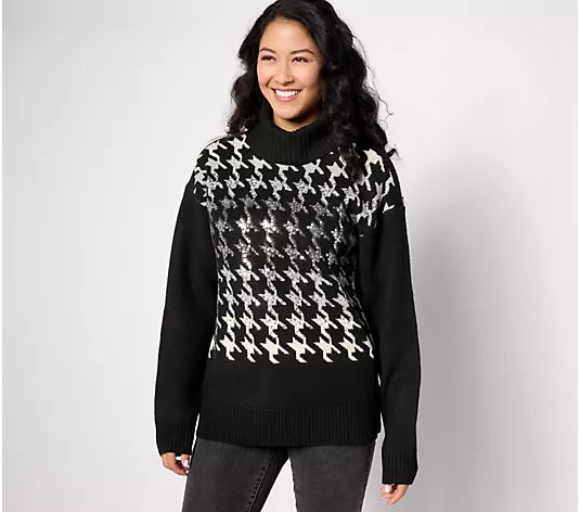 XXSMALL HOUNDSTOOTH A626616 Studio ParK x Alberti Popaj Women's Celebration Sweater