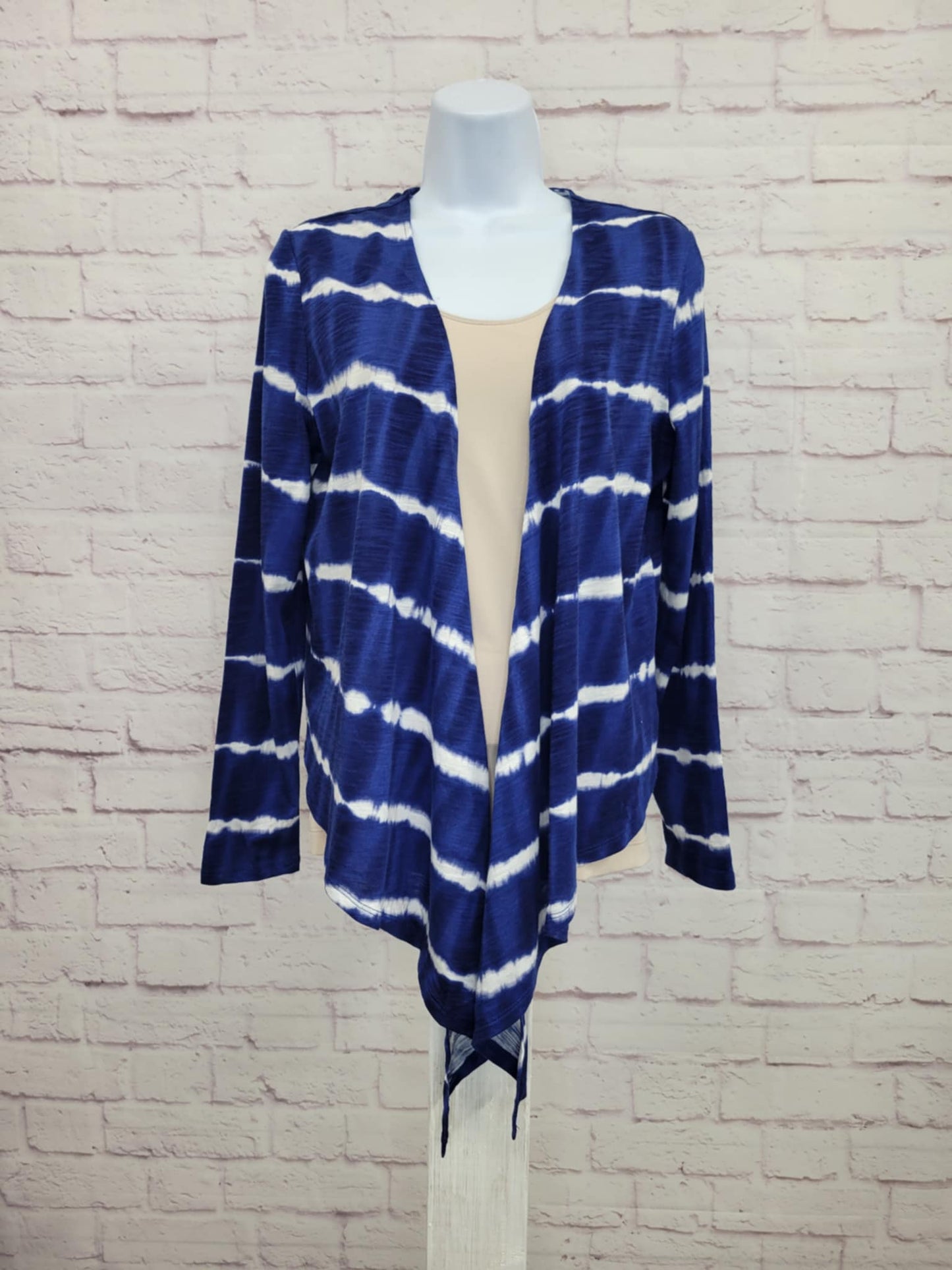 NAVY TIE DYE A475783 Belle by Kim Gravel Slub Knit Shrug (MULTIPLE SIZES AVAILABLE)